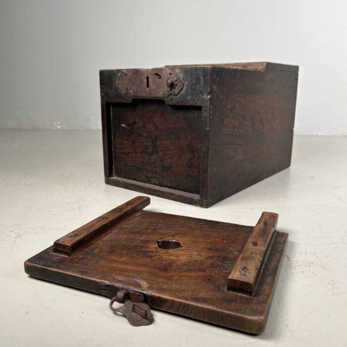 antique wooden zenibako temple offering box 1890s 7