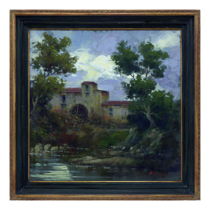 antonio crespi landscape oil on canvas 2006 framed 1229