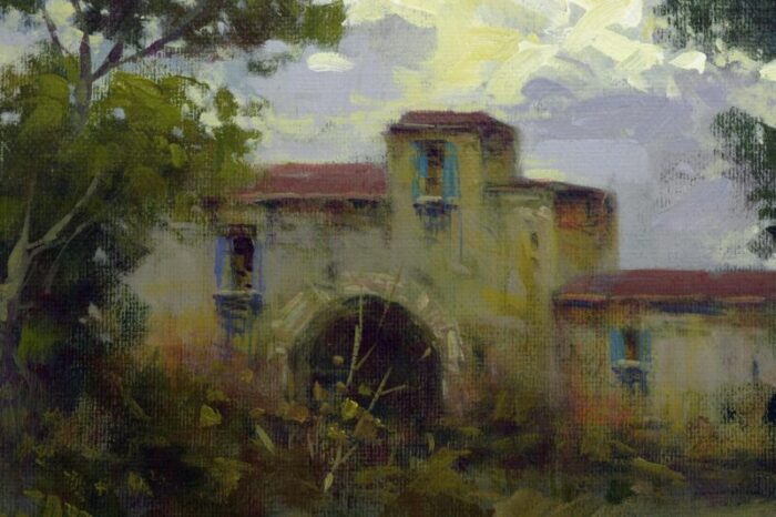 antonio crespi landscape oil on canvas 2006 framed 2209