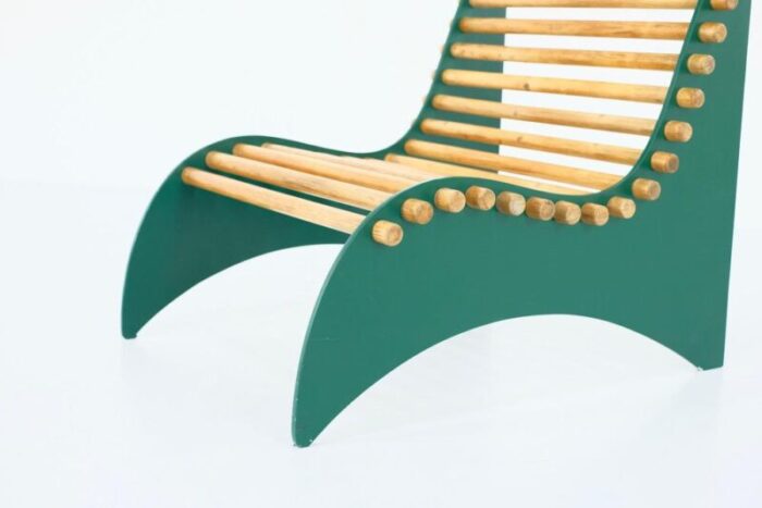 armchair in green wood italy 1960s 1493