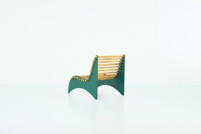 armchair in green wood italy 1960s 2352