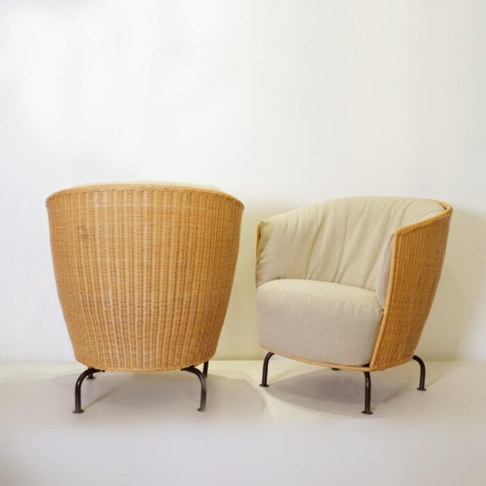 armchairs attributed to thibault desombre for cinna set of 2 3514