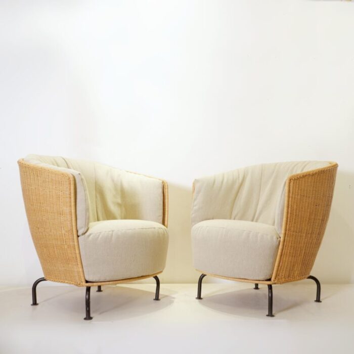 armchairs attributed to thibault desombre for cinna set of 2 7803