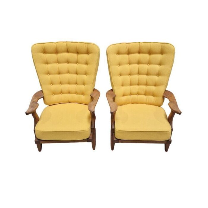 armchairs grand repos attributed to guillerme et chambron set of 2 8384