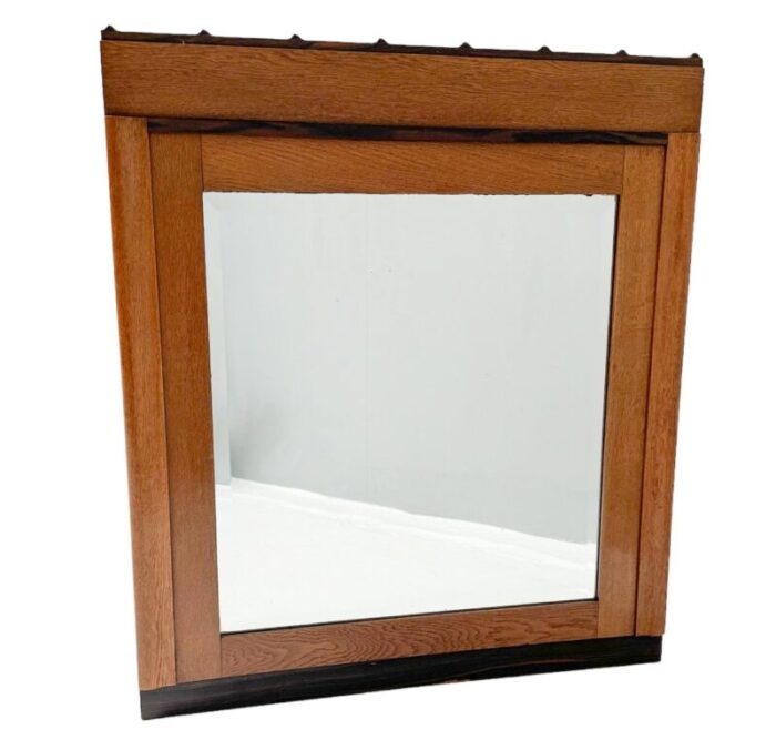 art deco amsterdamse school oak wall mirror from fa drilling amsterdam 1920s 1