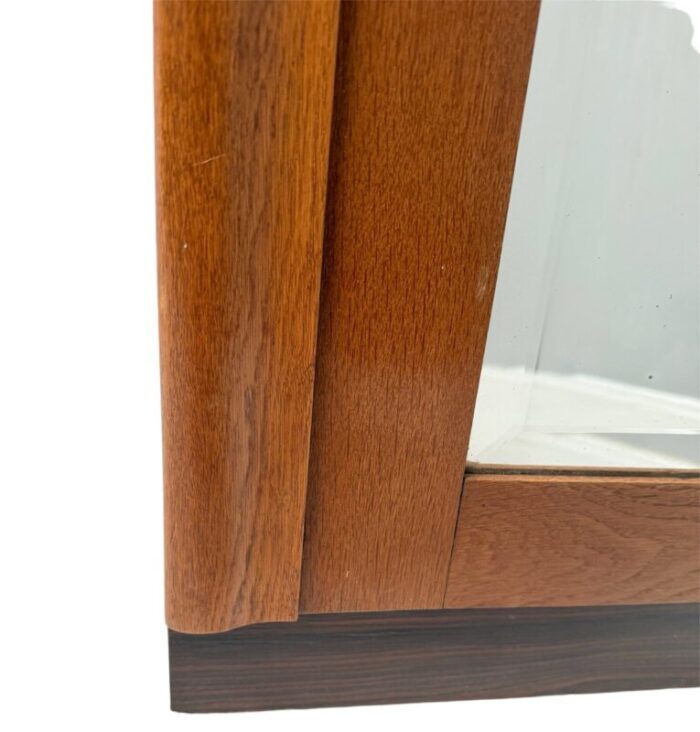 art deco amsterdamse school oak wall mirror from fa drilling amsterdam 1920s 3