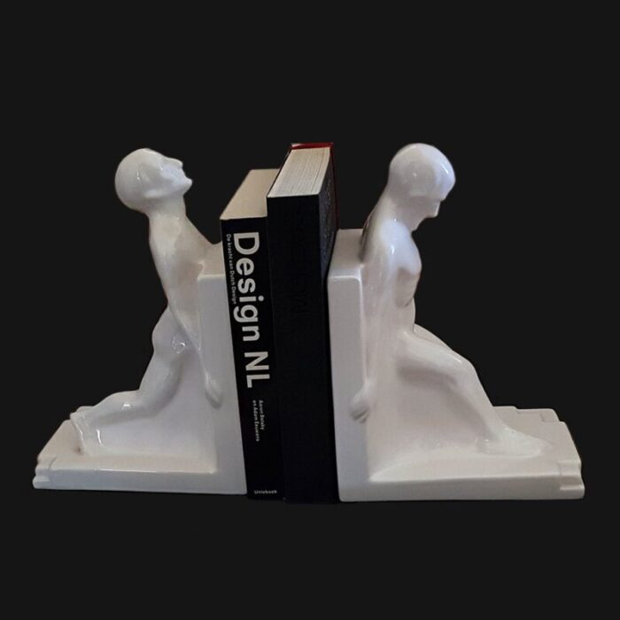 art deco bookends by godefridus boonekamp for plateelbakkerij schoonhoven 1930s set of 2 9