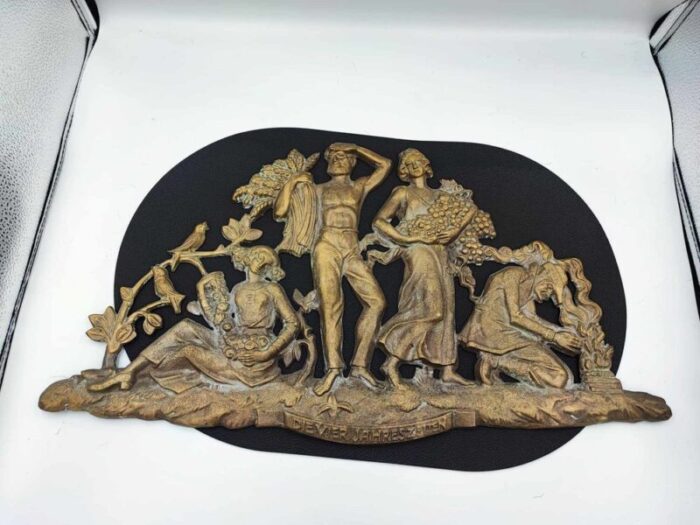 art deco brass four seasons relief by heinrich moshage 20th century 1