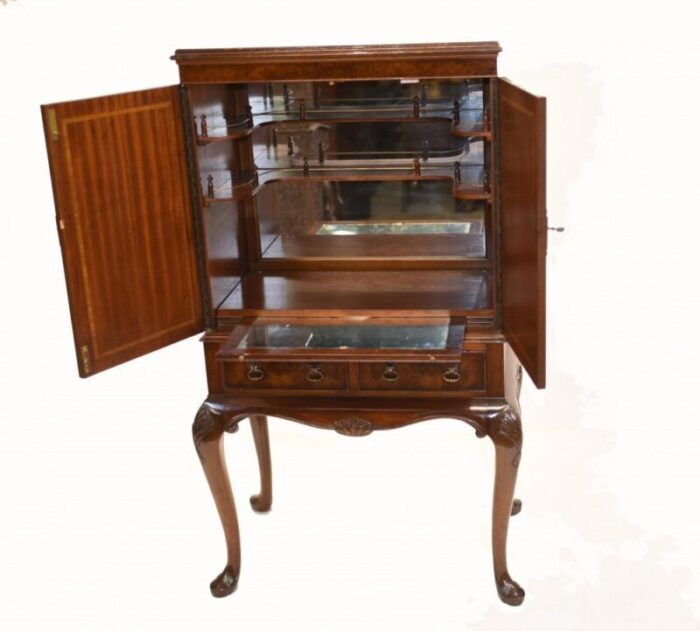 art deco epstein drinks cabinet in burr walnut 1930 9428