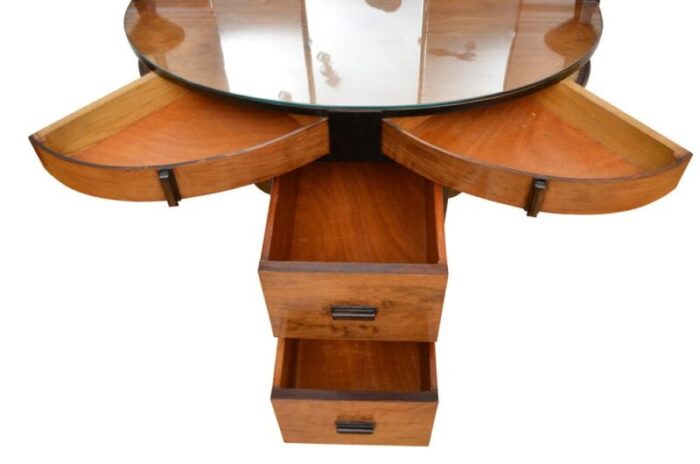 art deco figured walnut dressing table 1930s 2476