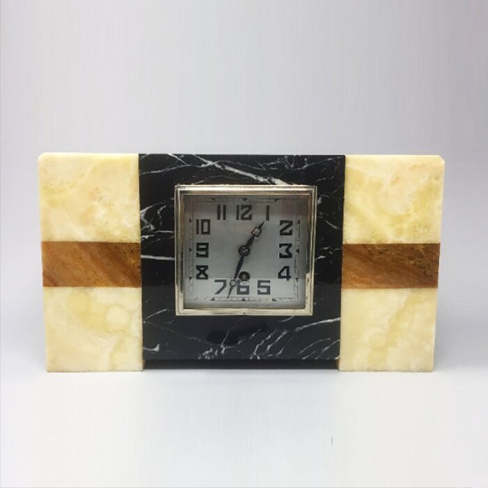 art deco french marble clock from manufrance 1930s 1