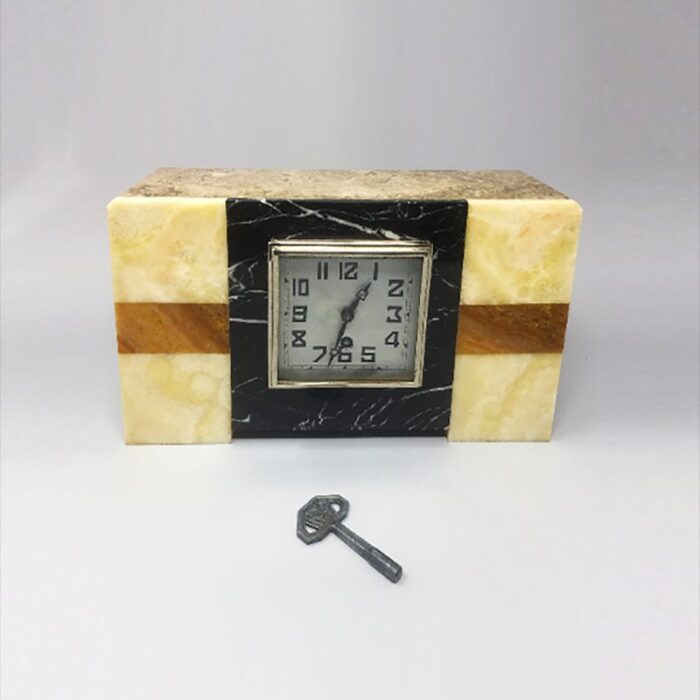 art deco french marble clock from manufrance 1930s 2