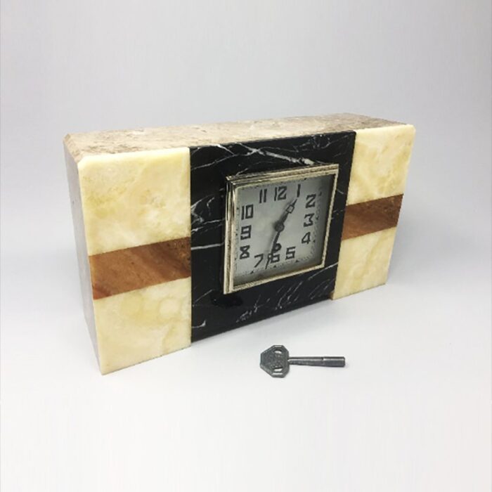 art deco french marble clock from manufrance 1930s 3