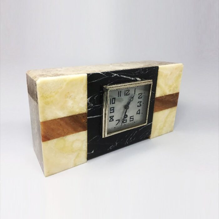 art deco french marble clock from manufrance 1930s 5