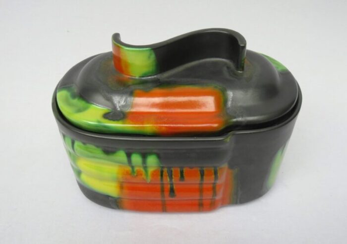 art deco pastry tin in ceramic by ziegler schaffhausen 1920s 6