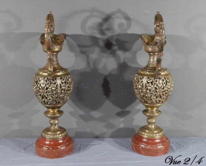 art nouveau bronze ewers 1910 set of 2 24