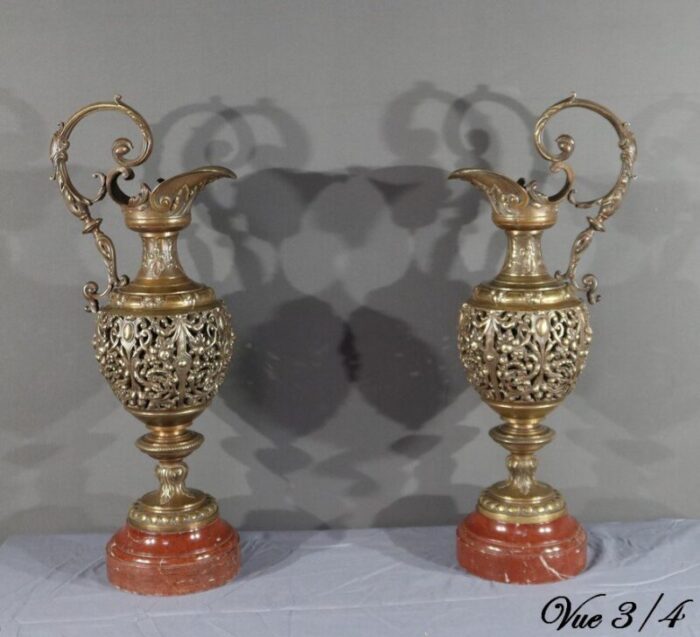 art nouveau bronze ewers 1910 set of 2 25