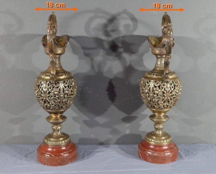 art nouveau bronze ewers 1910 set of 2 28