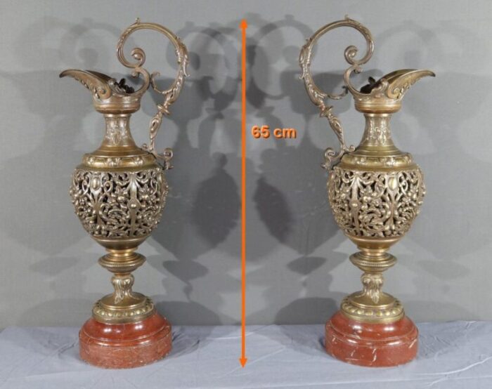 art nouveau bronze ewers 1910 set of 2 29