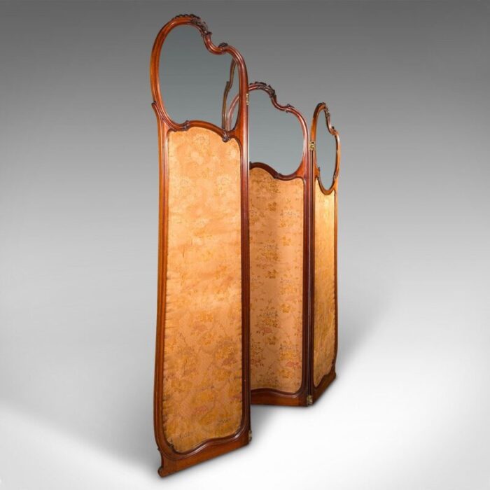 art nouveau french walnut and glass screen 1890s 2