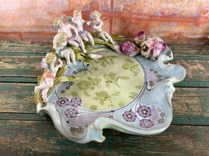 art nouveau german porcelain bowl 1890s 1