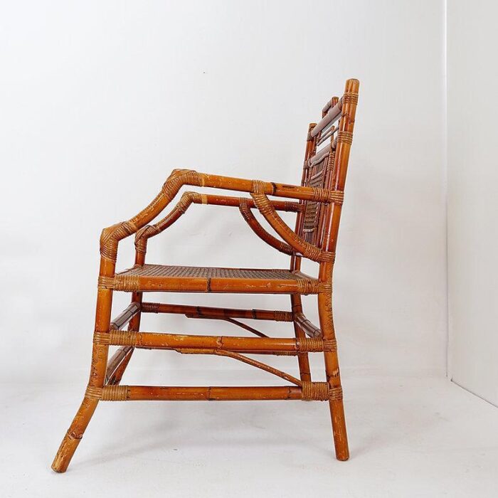 asian style bamboo armchairs france 1962 set of 2 0894