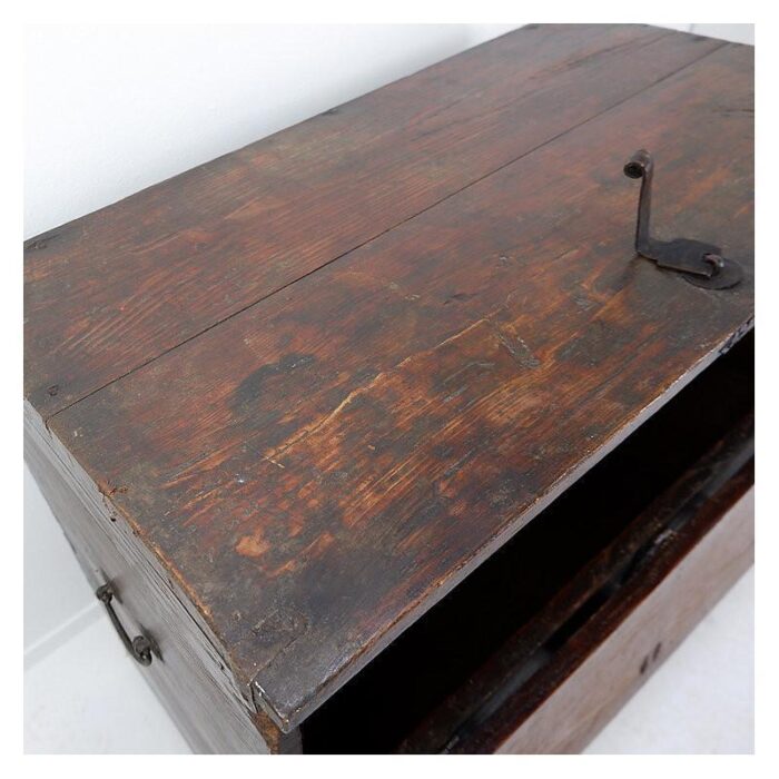 asian wooden chest with decorative fittings 3304