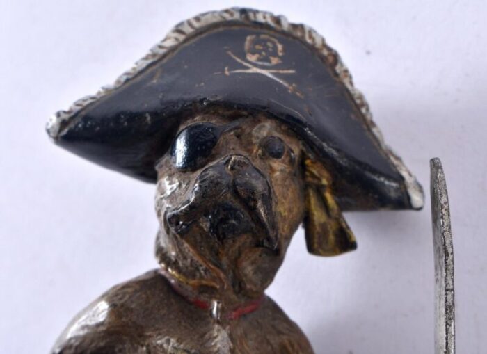 austrian cold painted bronze pirate pug sculpture from franz bergman 3