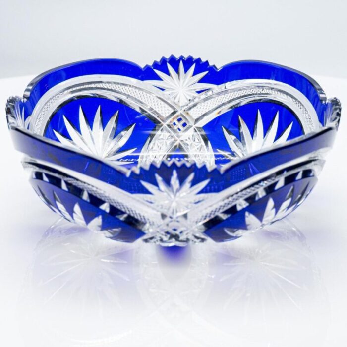 baccarat bowls in deep blue crystal france 1935 set of 3 11