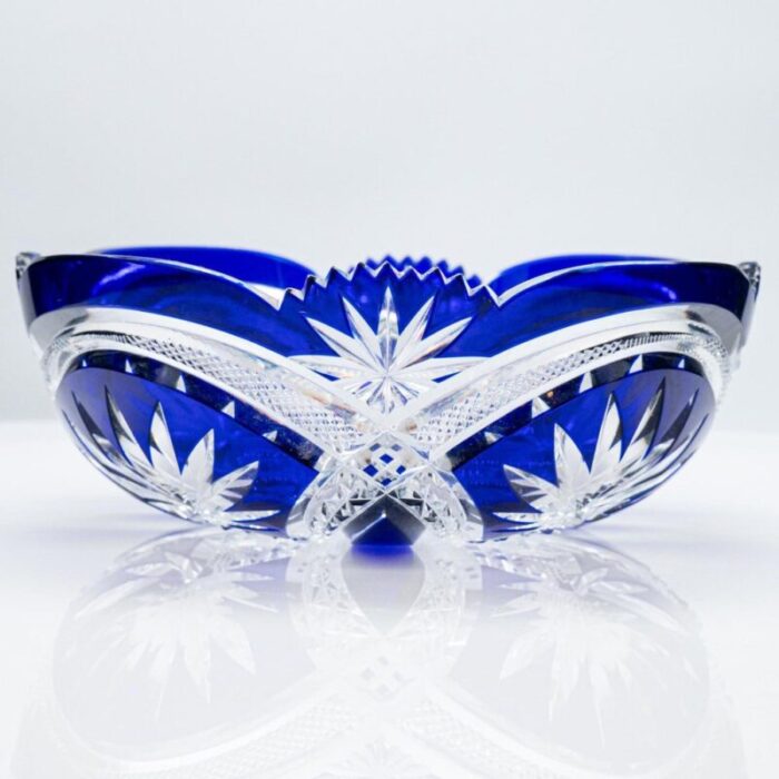 baccarat bowls in deep blue crystal france 1935 set of 3 13