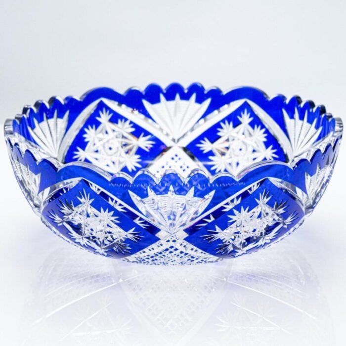 baccarat bowls in deep blue crystal france 1935 set of 3 15