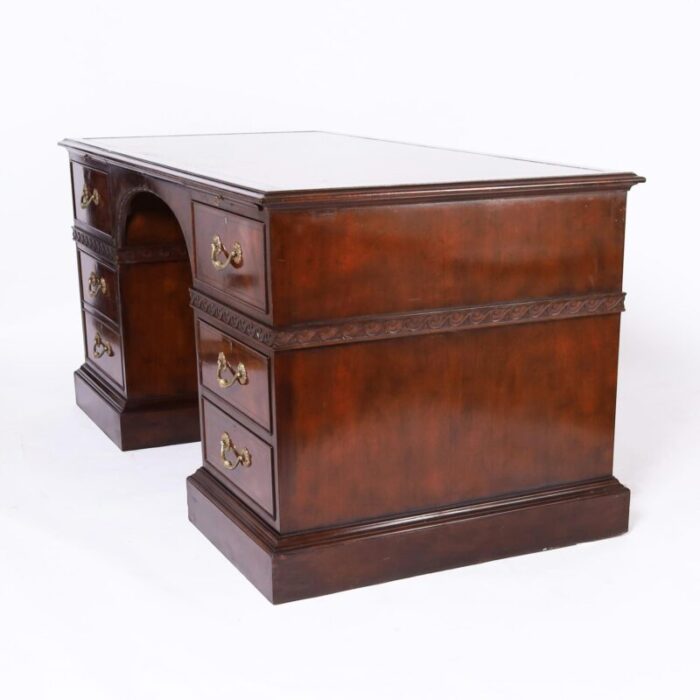 baker vintage georgian style leather top desk 2960