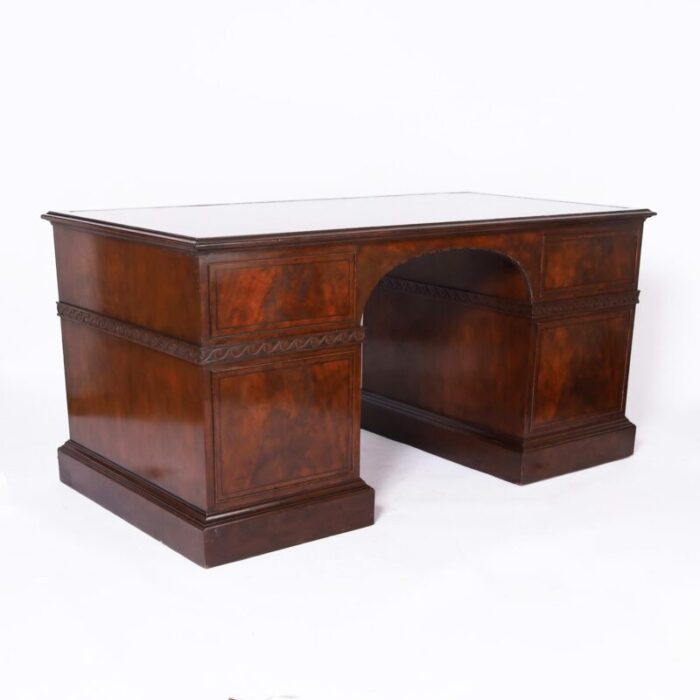 baker vintage georgian style leather top desk 3169