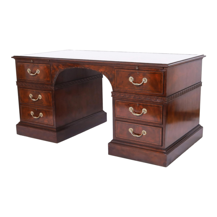 baker vintage georgian style leather top desk 4978