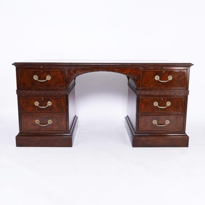 baker vintage georgian style leather top desk 5328