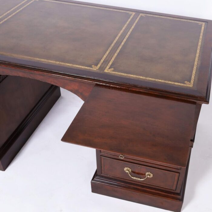 baker vintage georgian style leather top desk 7556