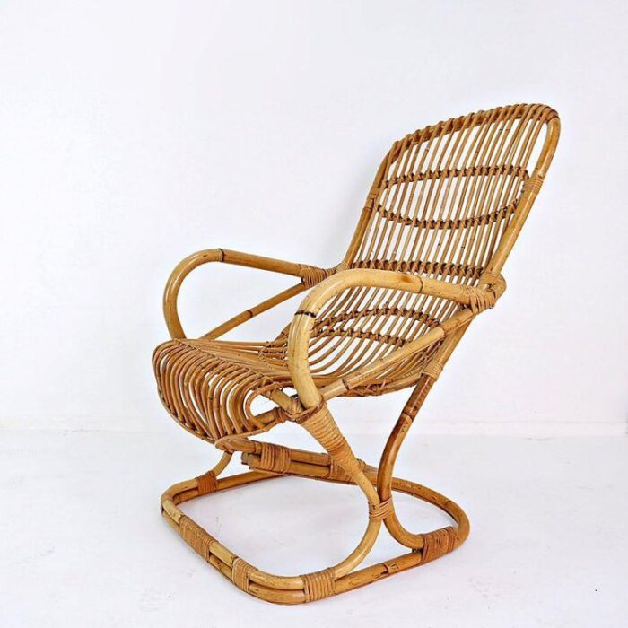 bamboo armchair by tito agnoli 1960s 4718