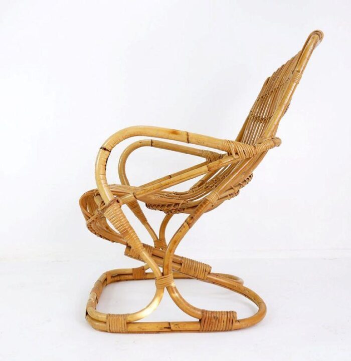 bamboo armchair by tito agnoli 1960s 6360 scaled