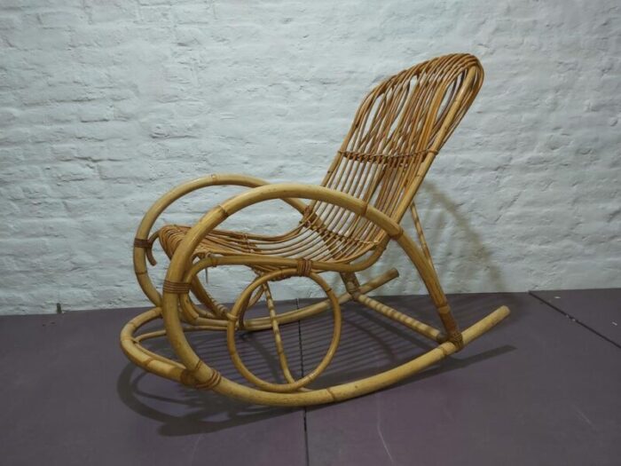 bamboo rocking chair by rohe noordwolde 1960s 9389