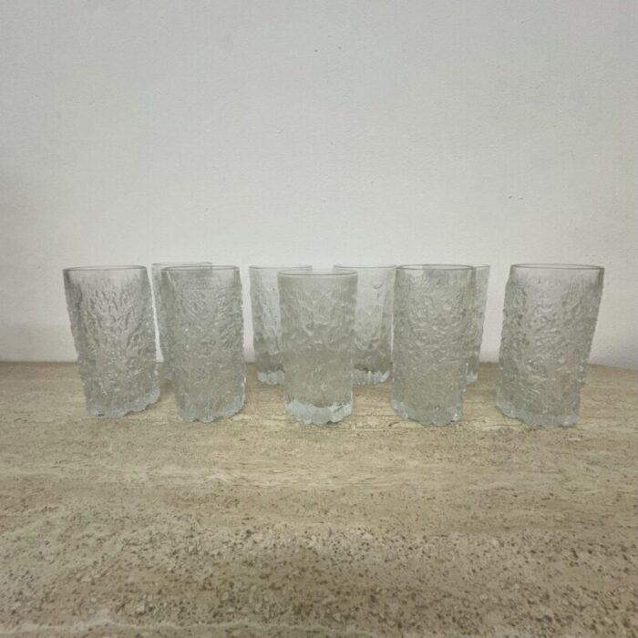 bark drink glasses from goebel charlottenhutte germany 1970s set of 9 2