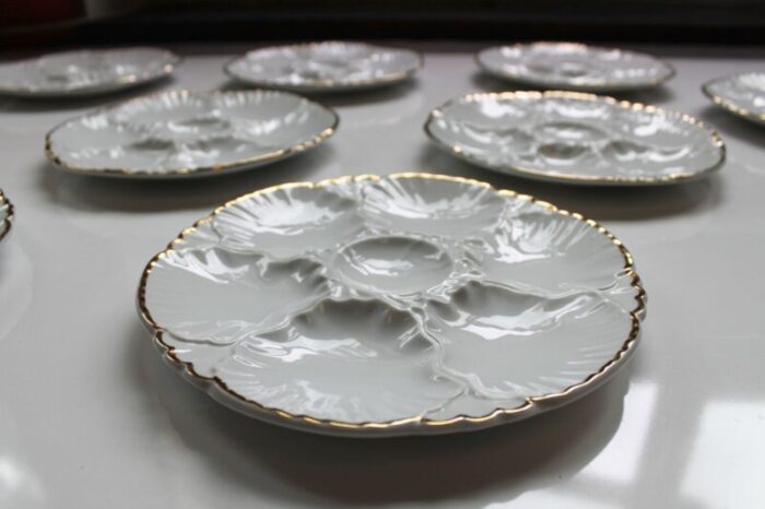 baudour porcelain oyster plates 1960s set of 10 4