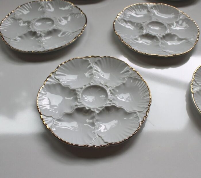 baudour porcelain oyster plates 1960s set of 10 5