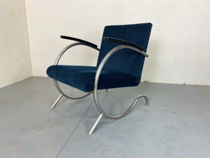 bauhaus art deco tubular steel lounge chair by jan schrofer for ahrend de cirkel 1920s 3506