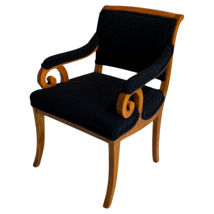 biedermeier armchair solid beech black boucle south germany circa 1830 2796