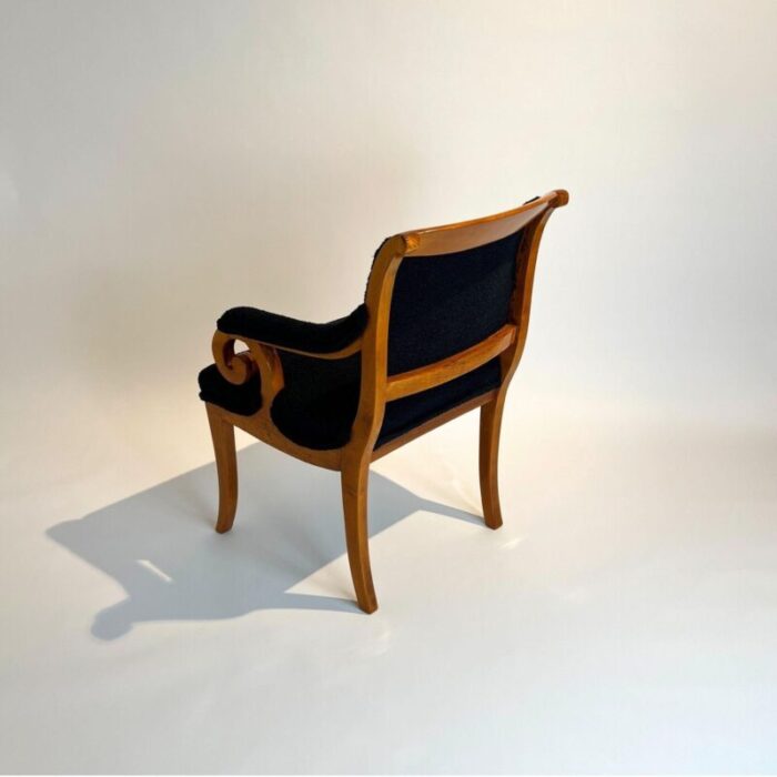 biedermeier armchair solid beech black boucle south germany circa 1830 3234