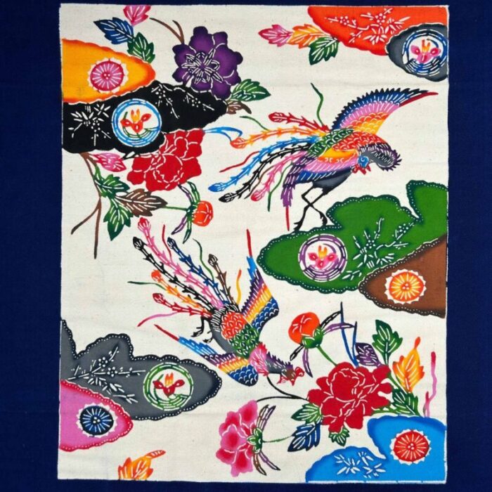 bingata okinawan textile ryukyu japan 1960s 8