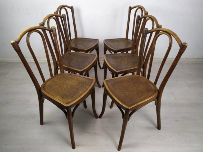 bistro chairs by michael thonet for thonet 1890s set of 6 0961