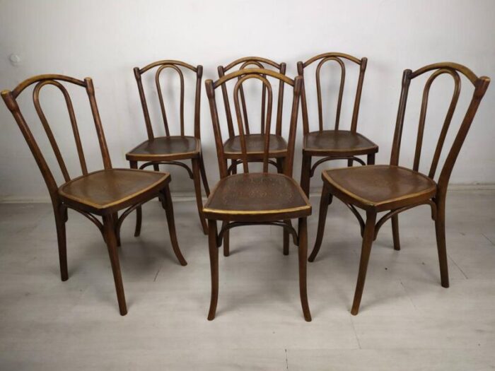 bistro chairs by michael thonet for thonet 1890s set of 6 3495