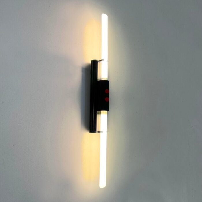 black duetto wall lamp by gigante zambusi and boccato for zerbetto 1980s 7474