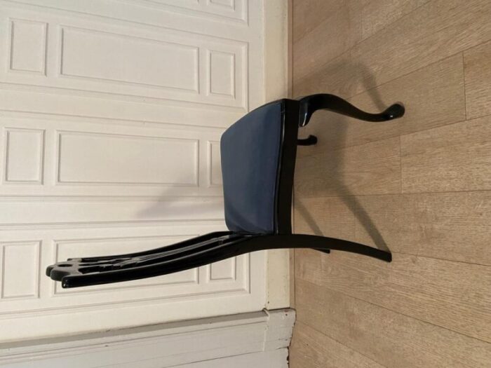 black lacquered chairs 1970s set of 4 2306